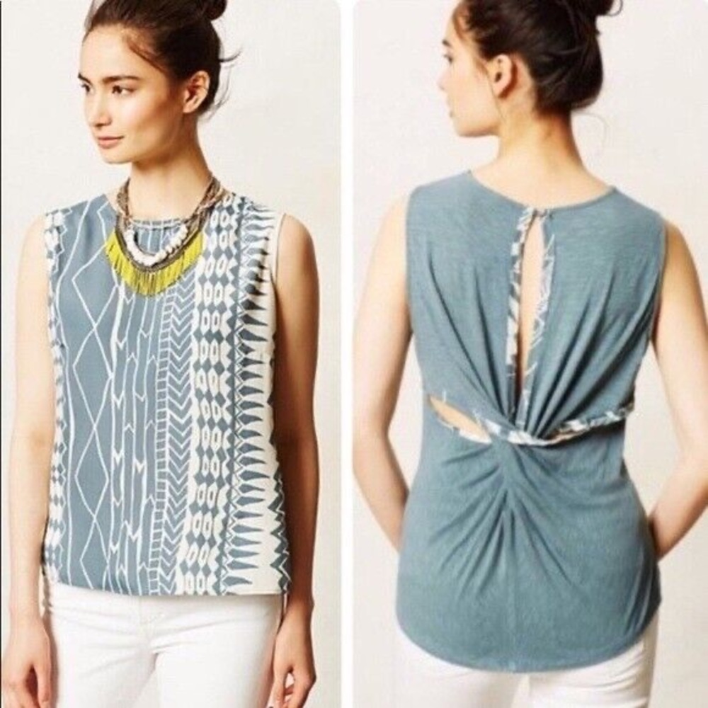 Anthropologie Dolan Astoria Twist Back Aztec Print